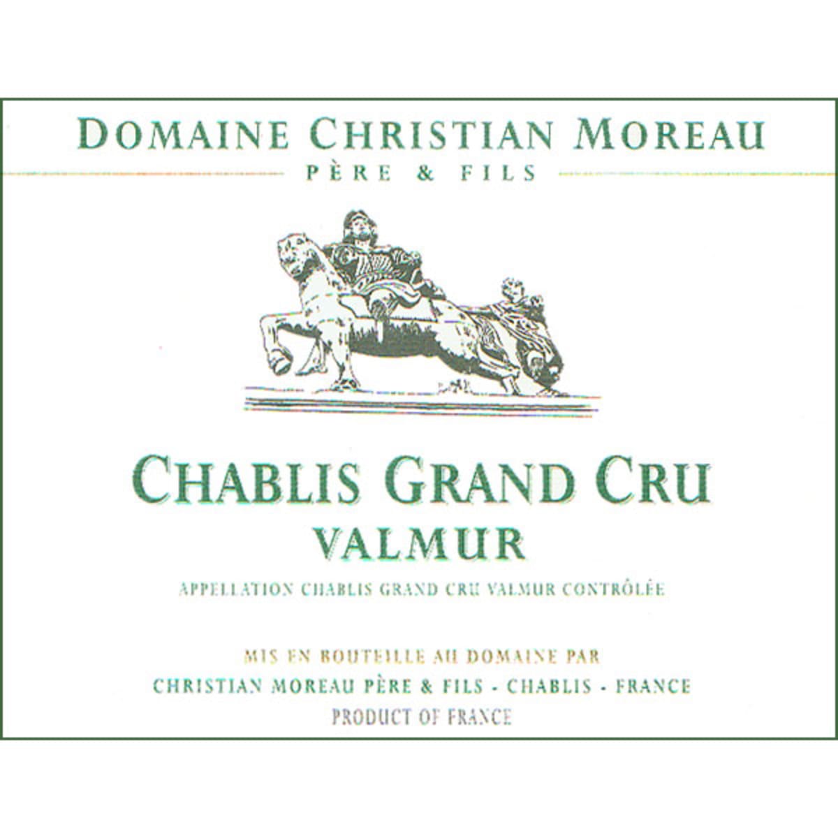 Christian Moreau Chablis Valmur Grand Cru 2011 Front Label