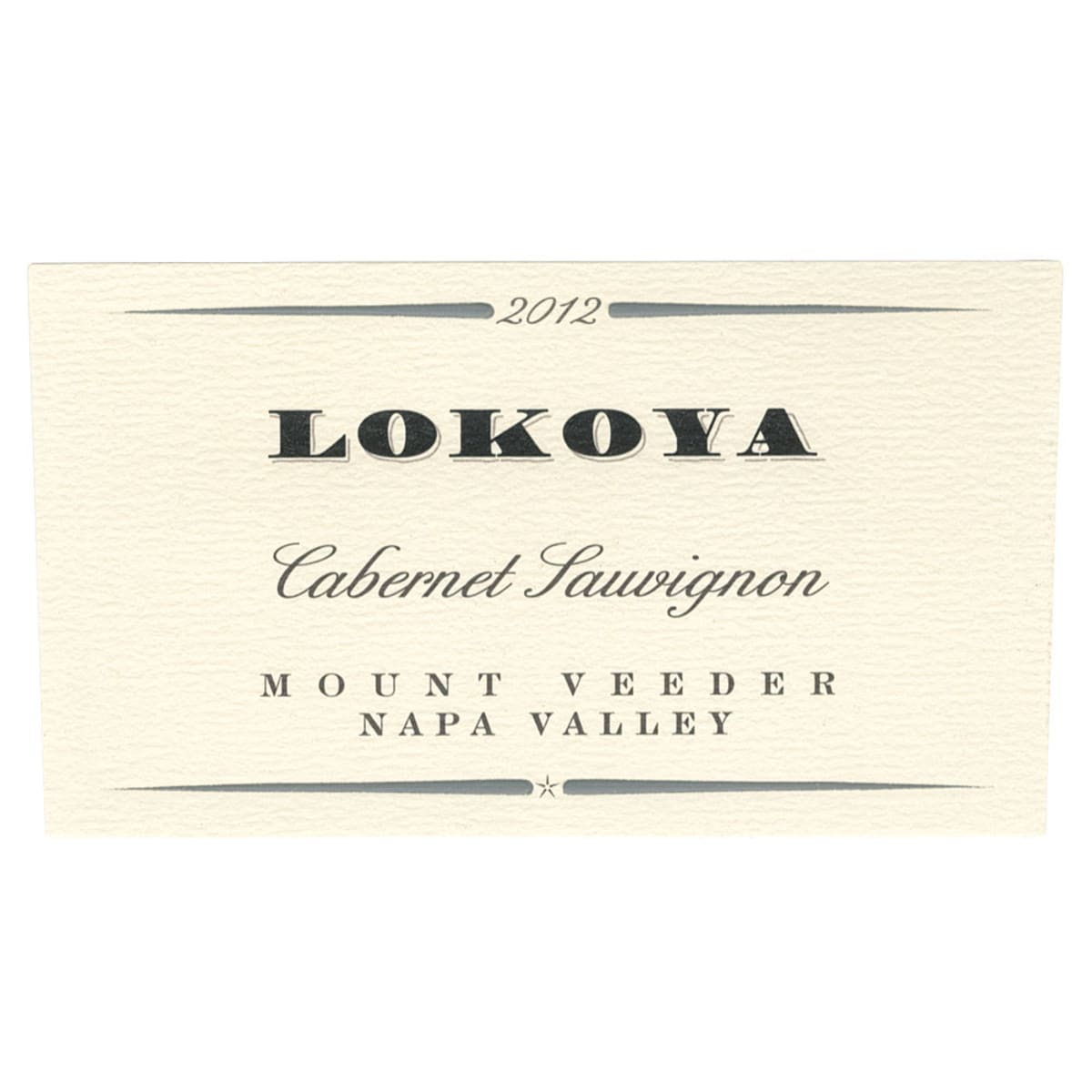 Lokoya Mt. Veeder Cabernet Sauvignon 2012 Front Label