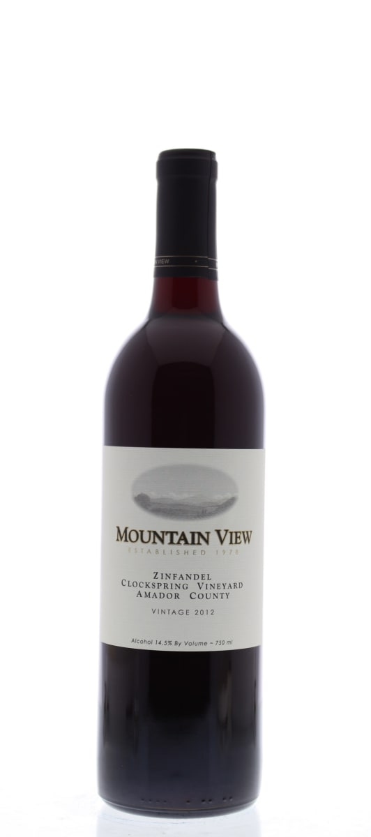 Mountain View Winery Clockspring Zinfandel 2012 Front Bottle Shot