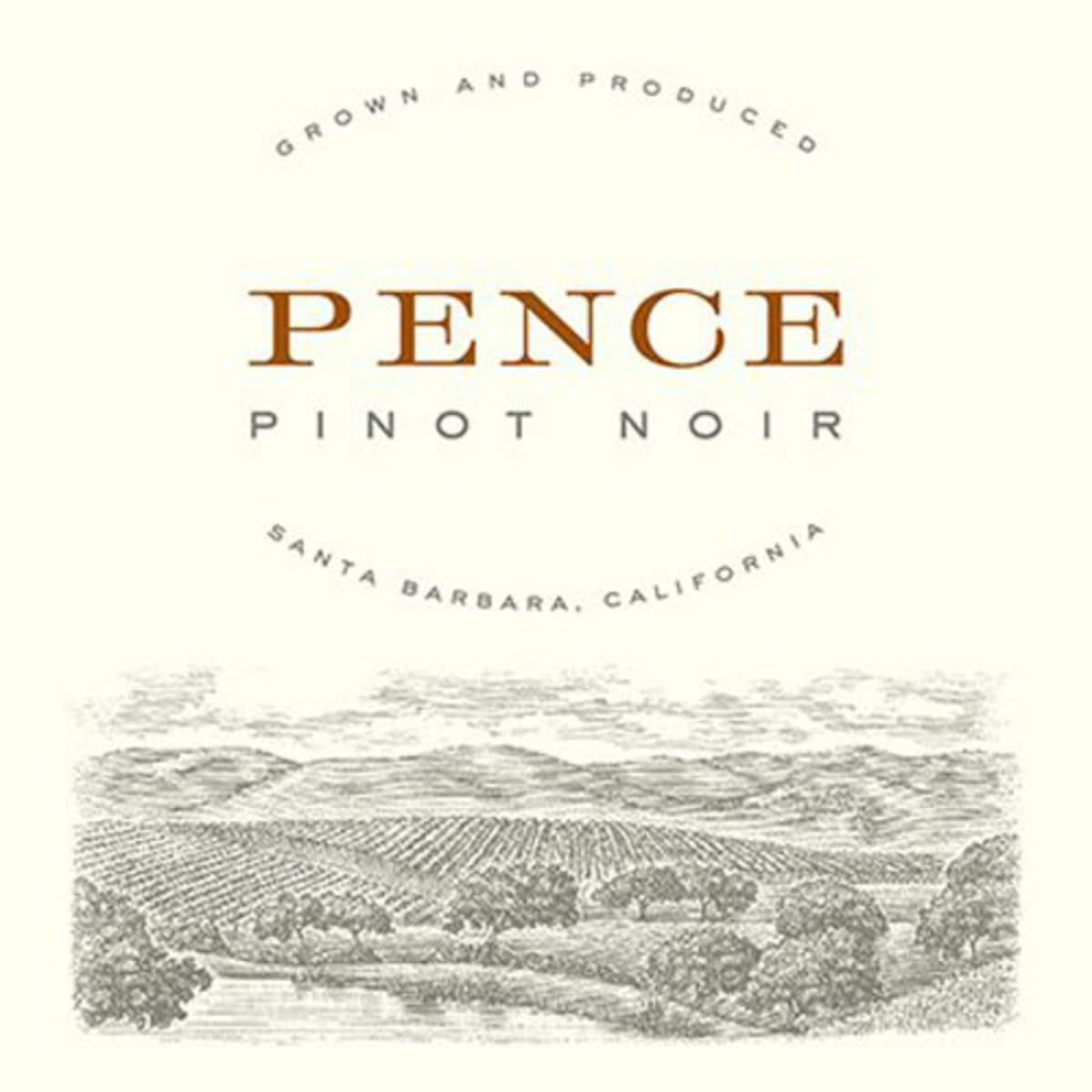 Pence Estate Pinot Noir 2014 Front Label