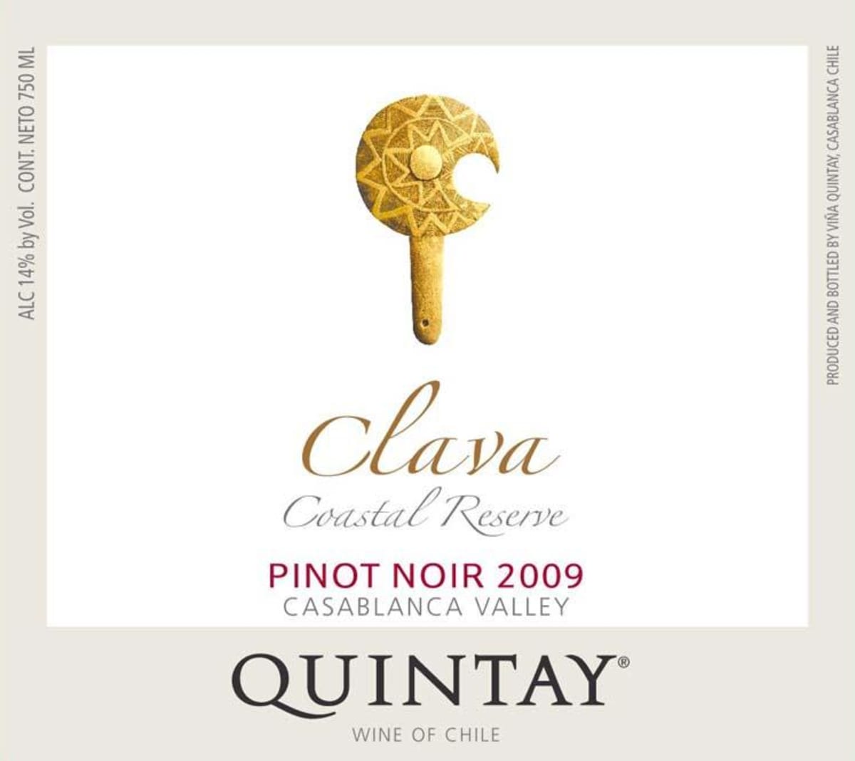 Quintay Clava Coastal Reserve Pinot Noir 2009 Front Label