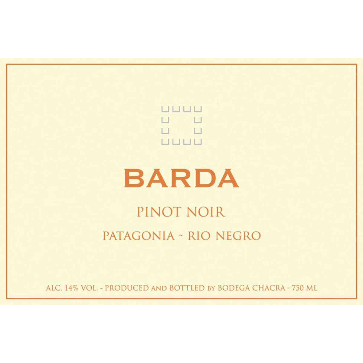 Bodega Chacra Barda Pinot Noir 2014 Front Label
