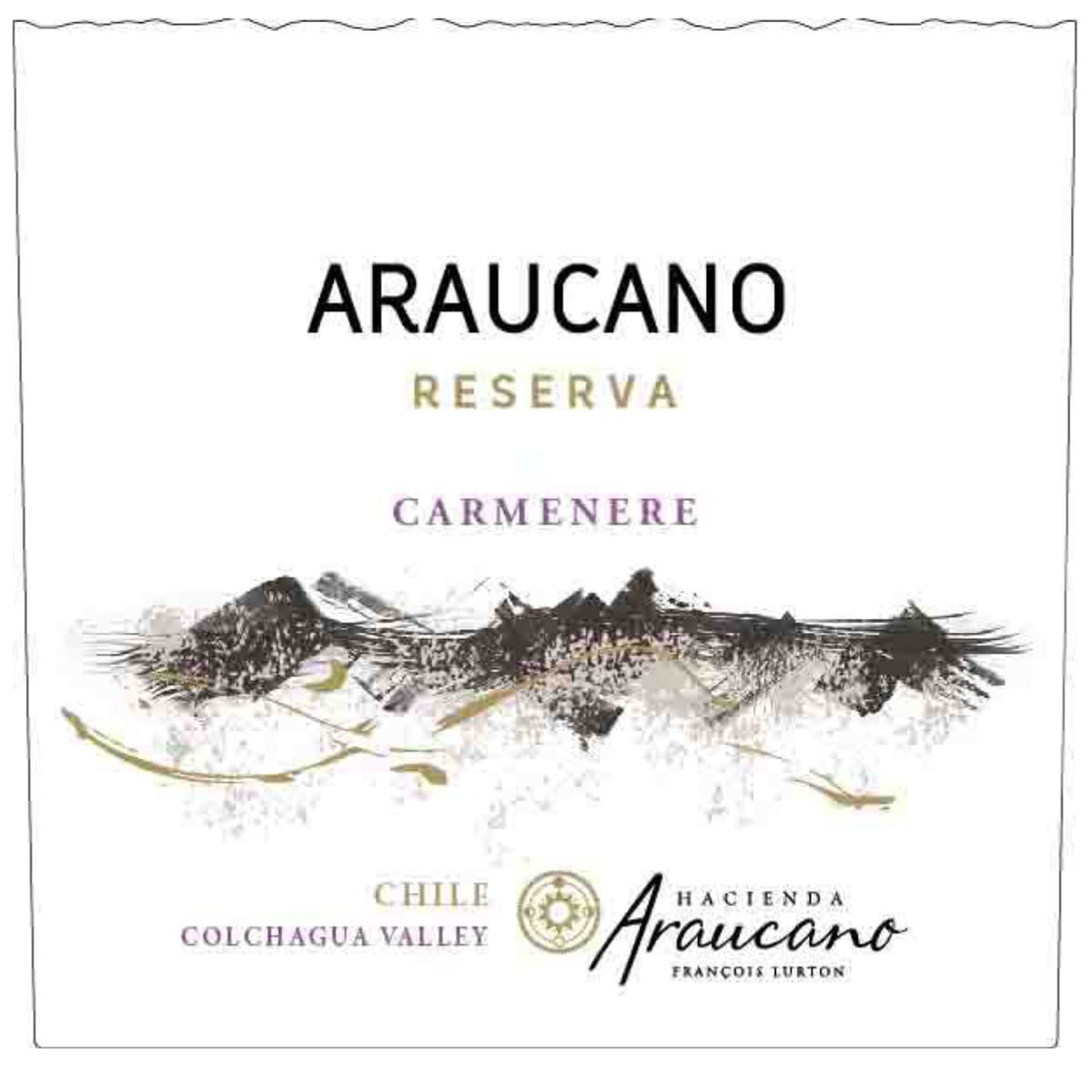 Hacienda Araucano Reserva Carmenere 2014 Front Label