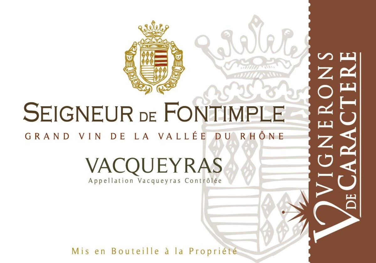 Vigerons de Caractere Vacqueyras Seigneur de Fontimple Blanc 2014 Front Label