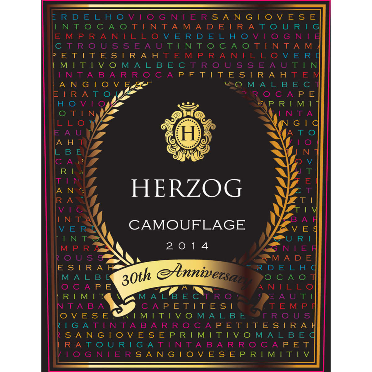 Baron Herzog Camouflage Red Blend (OU Kosher) 2014 Front Label