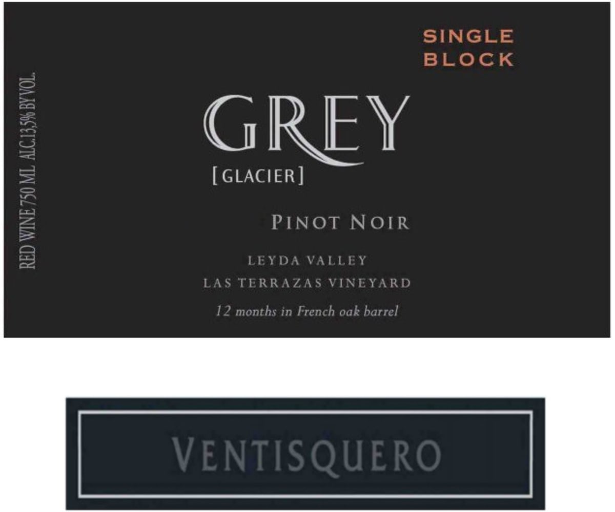 Vina Ventisquero Grey Glacier Las Terrazas Vineyard Single Block Pinot Noir 2013 Front Label