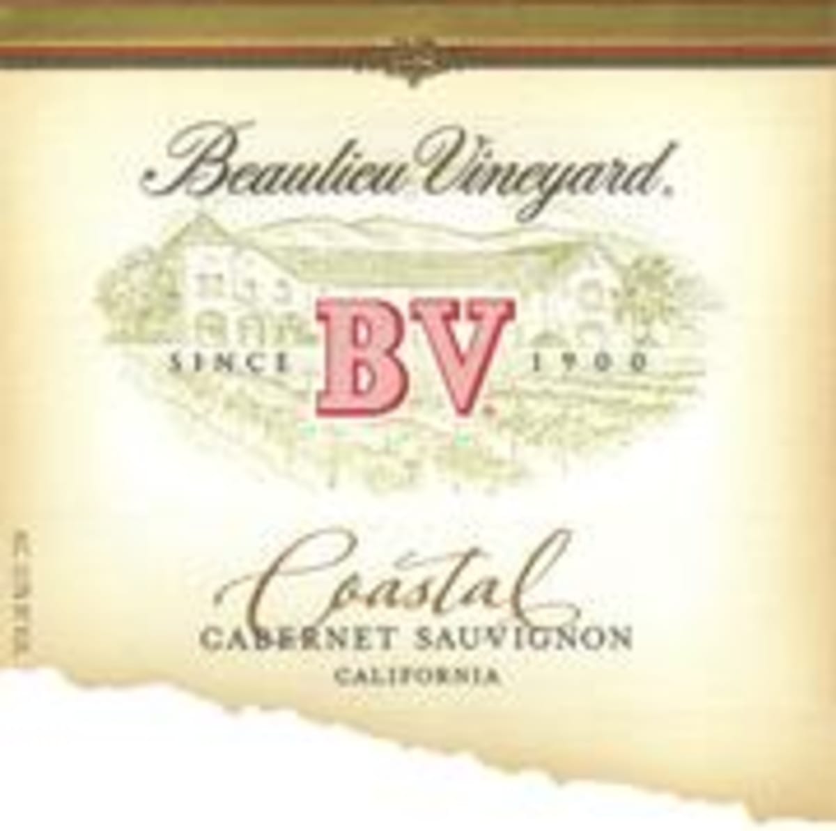 BV Coastal Estates Cabernet Sauvignon 1996 Front Label