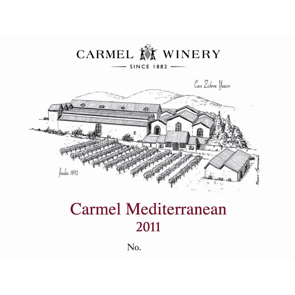 Carmel Mediterranean Red Blend (OU Kosher) 2011 Front Label