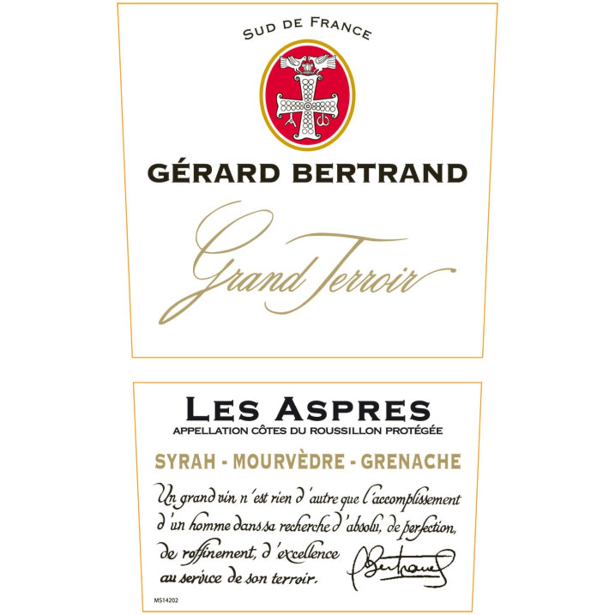 Gerard Bertrand Grand Terroir Les Aspres 2013 Front Label