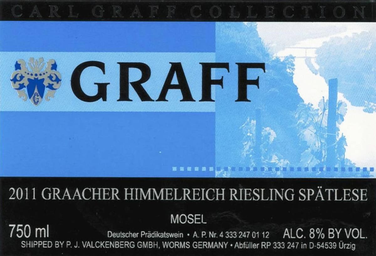 Carl Graff Graacher Himmelreich Riesling Spatlese 2011 Front Label