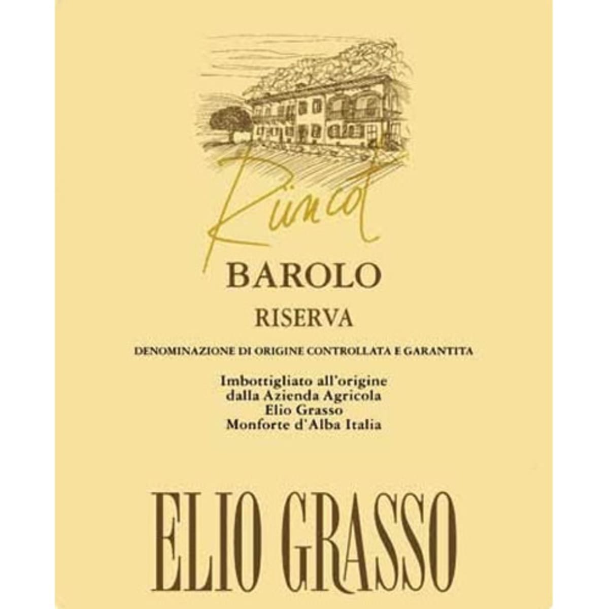 Elio Grasso Barolo Runcot Riserva 2010 Front Label