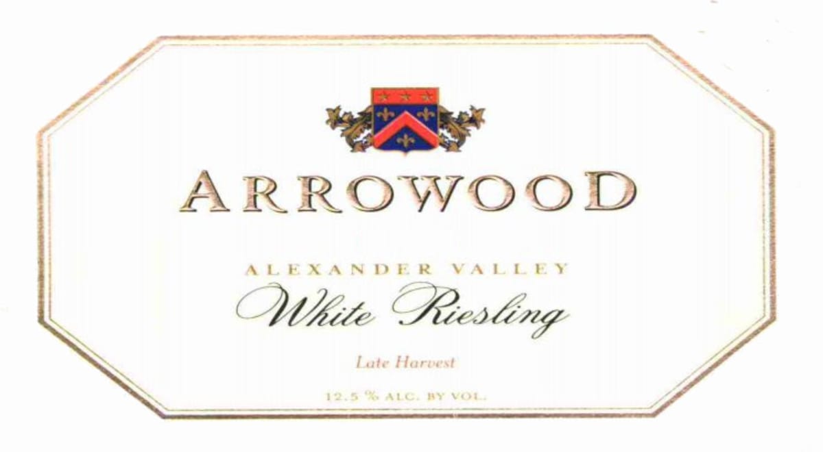 Arrowood Alexander Valley Late Harvest Riesling (half-bottle) 2012 Front Label