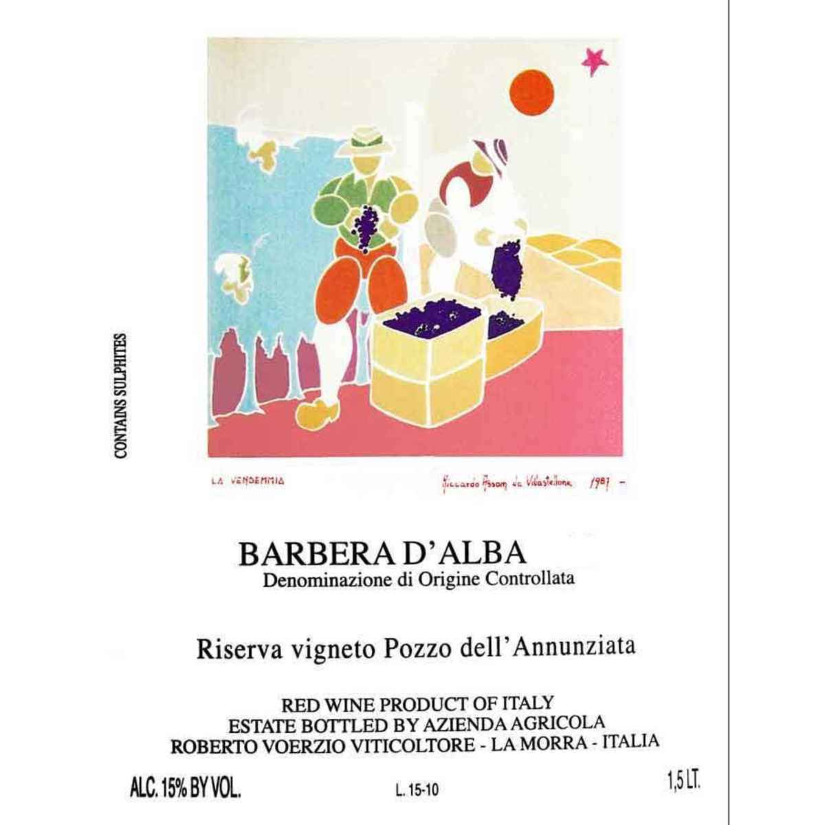 Roberto Voerzio Barbera d'Alba Riserva Vigneto Pozzo dell'Annunziata (1.5 Liter) 2012 Front Label