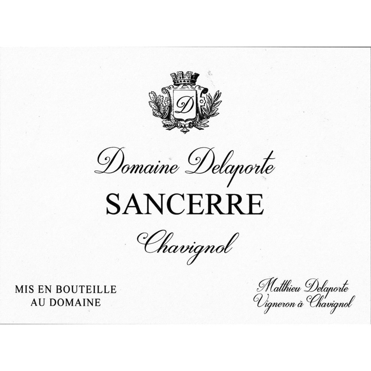 Dom. Vincent Delaporte Sancerre 2016 Front Label