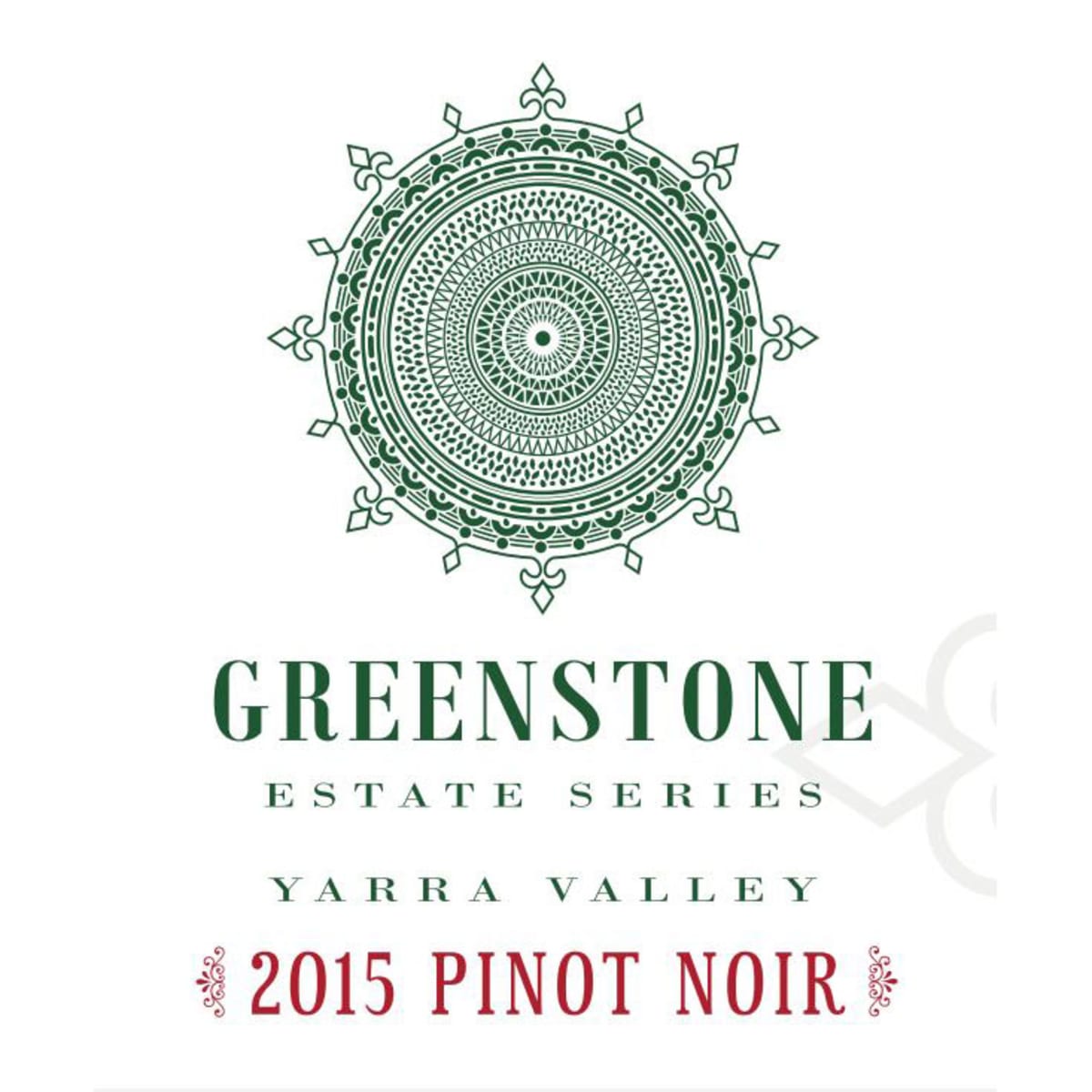 Greenstone Vineyards Estate Pinot Noir 2015 Front Label