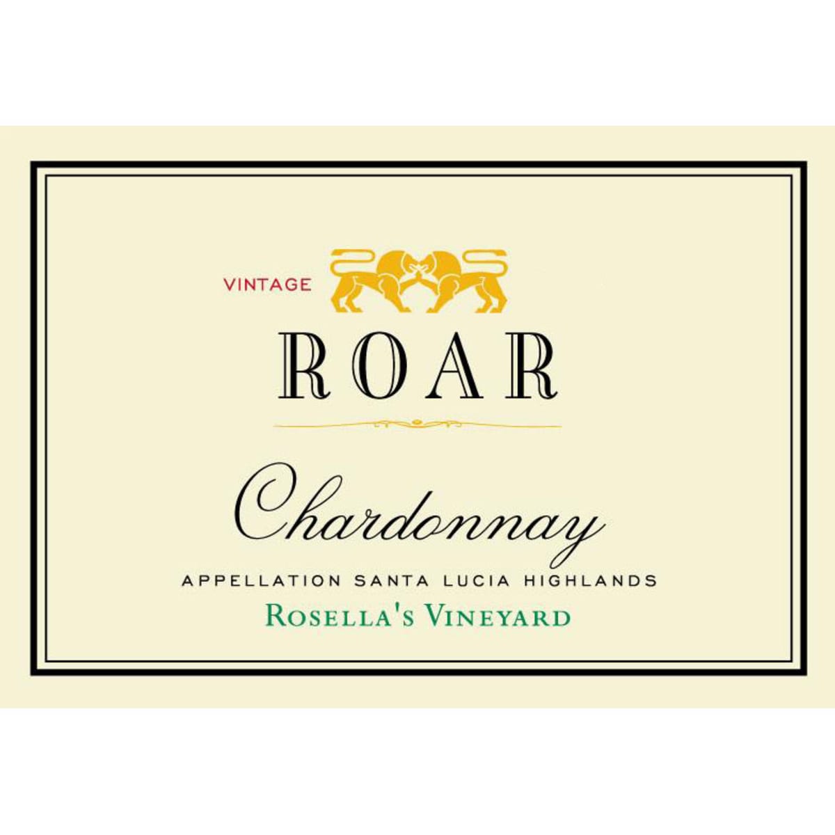 Roar Rosella's Vineyard Chardonnay 2013 Front Label