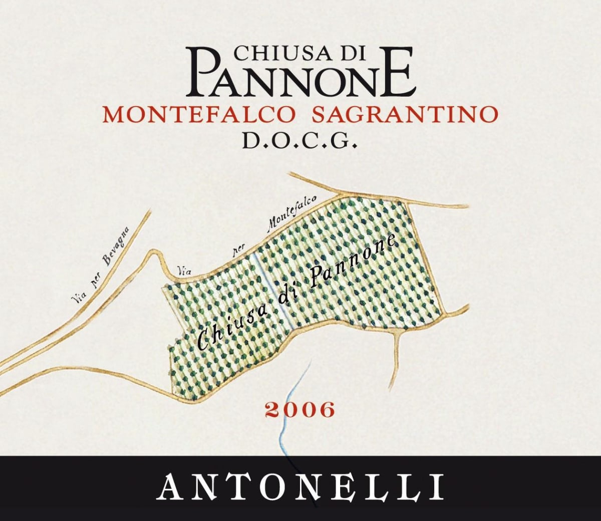 Antonelli San Marco Montefalco Sagrantino Chiusa di Pannone 2006 Front Label