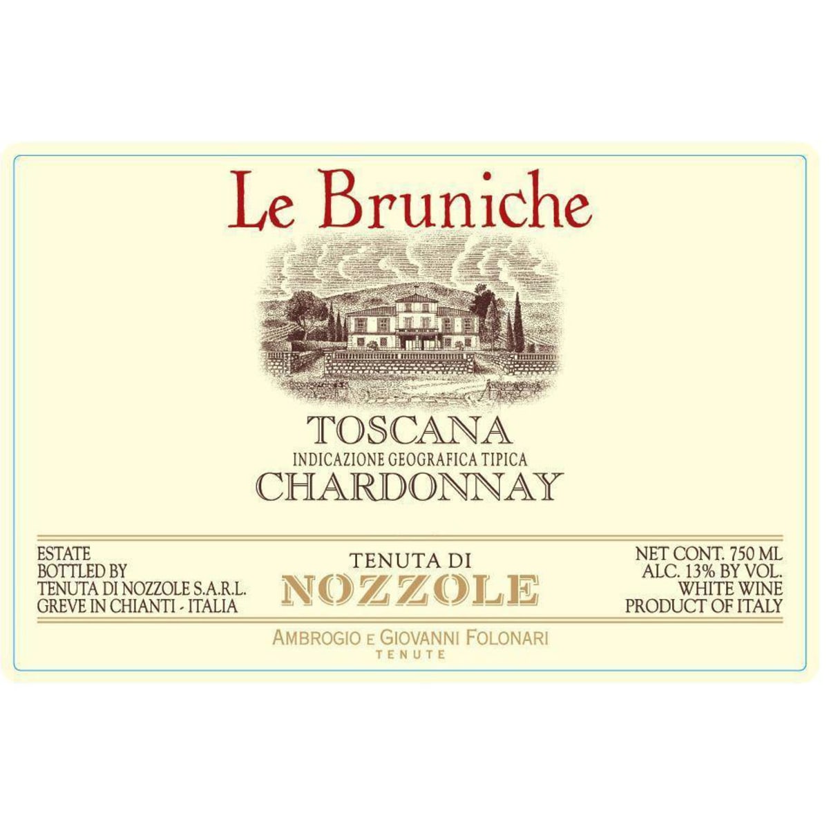 Tenuta di Nozzole Le Bruniche Chardonnay 2015 Front Label
