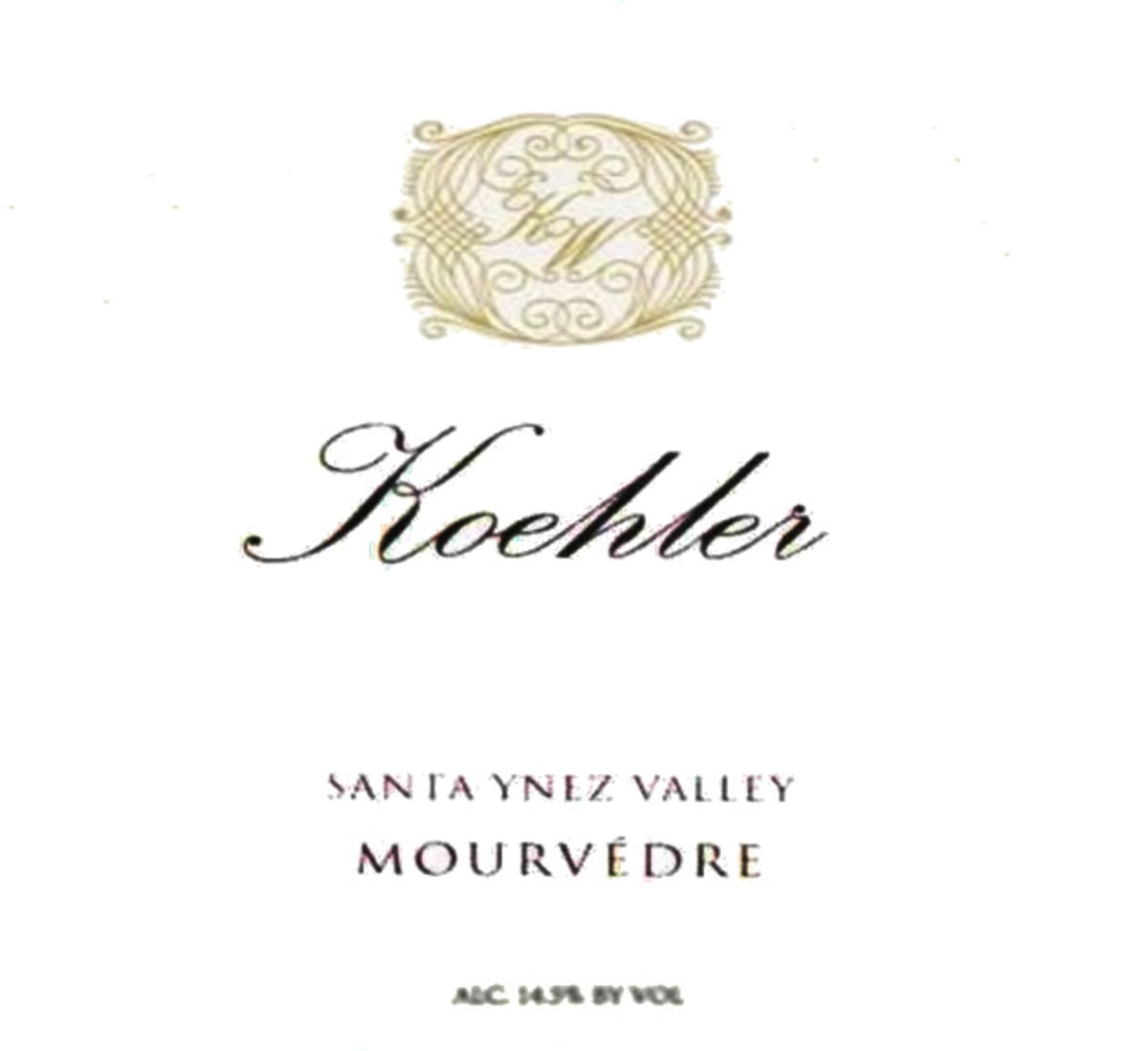 Koehler Winery Santa Ynez Valley Mourvedre 2014 Front Label