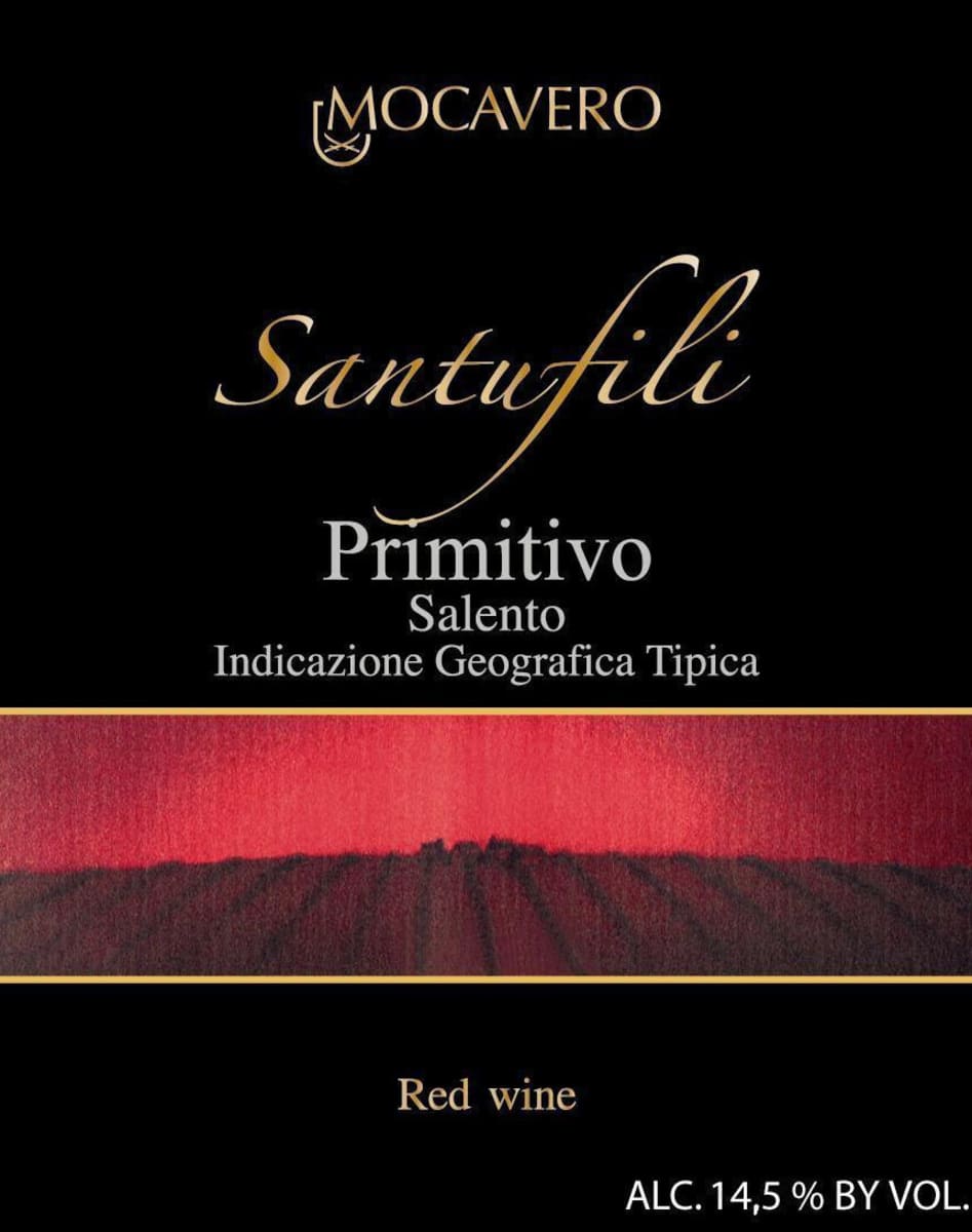 Mocavero Santufili Salento Primitivo 2010 Front Label