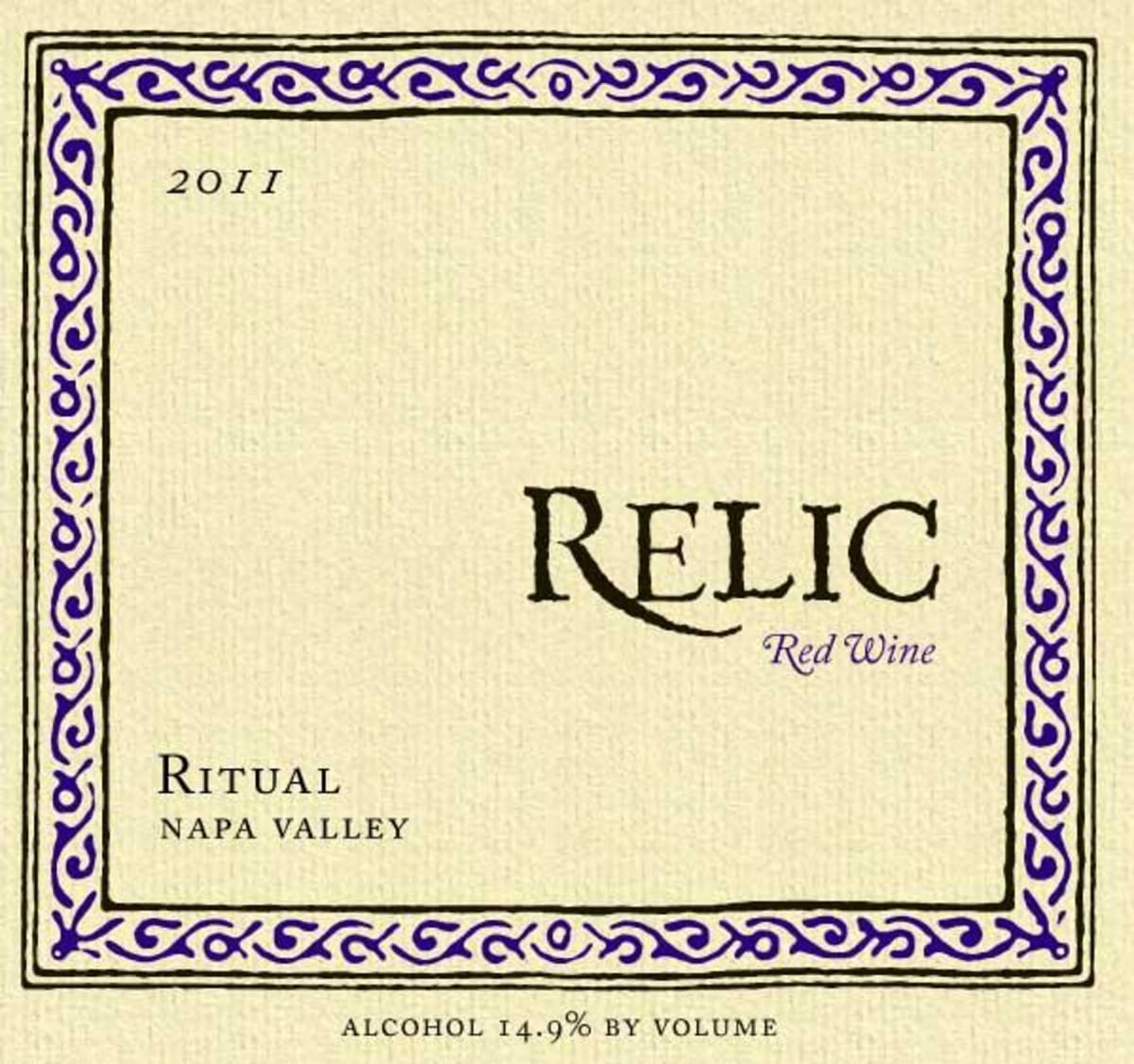 Relic Wine Cellars Ritual 2011 Front Label