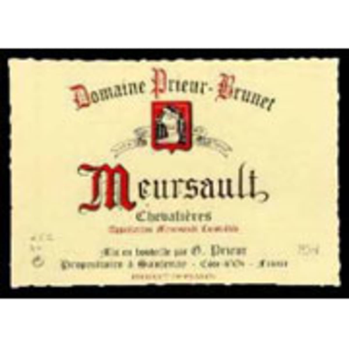 Domaine Prieur-Brunet Meursault Les Chevalieres 1997 Front Label