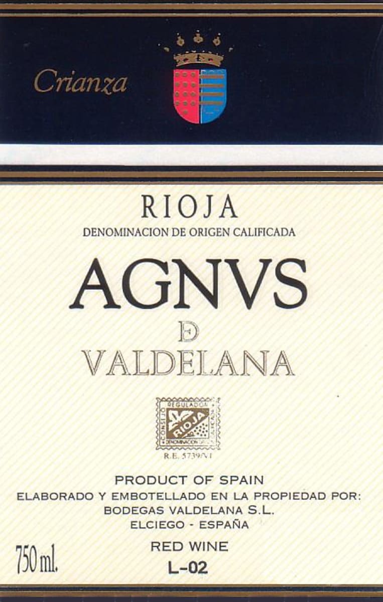 Bodegas Valdelana Agnus Vino de Autor Crianza 2007 Front Label