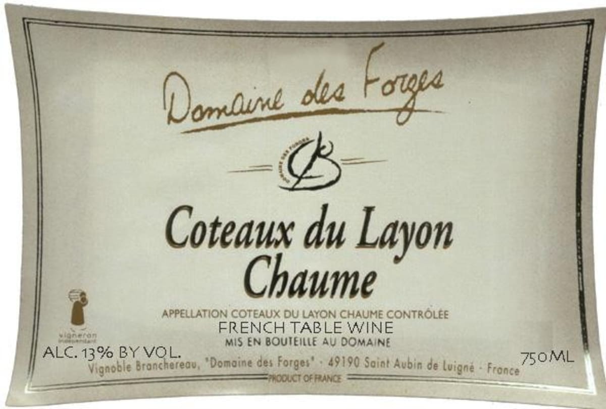 Branchereau Domaine des Forges Coteaux du Layon Chaume 2010 Front Label