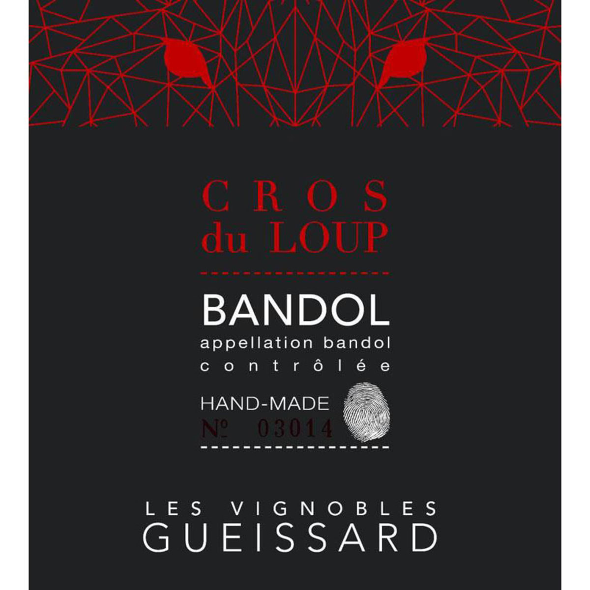 Gueissard Bandol Rouge Cros du Loup 2013 Front Label