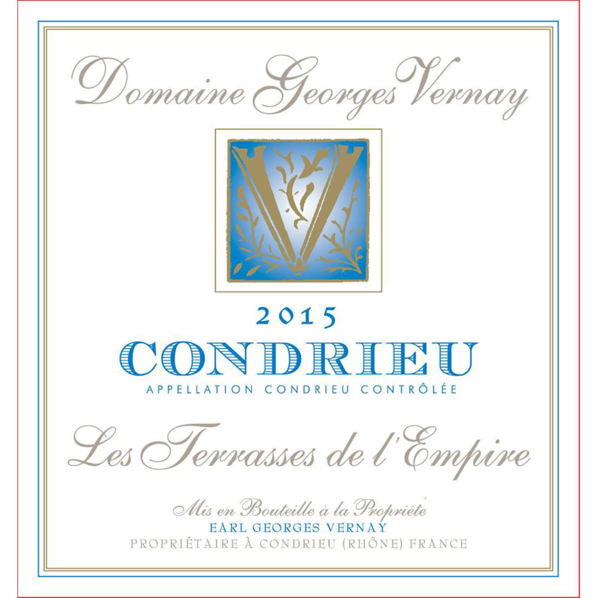 Georges Vernay Condrieu Les Terrasses de L'Empire 2015 Front Label