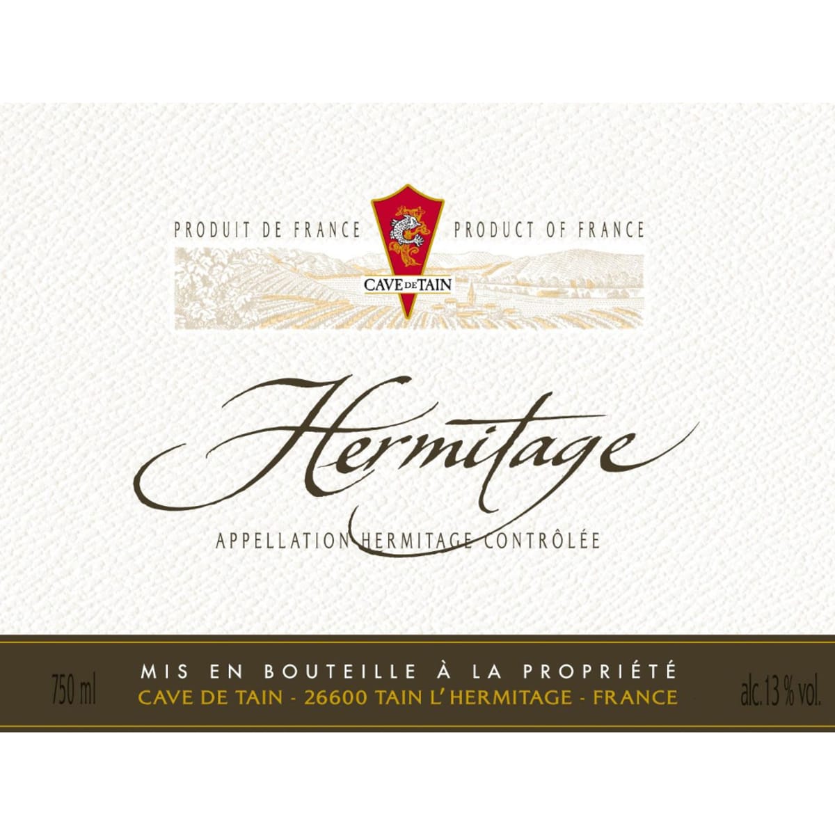 Cave de Tain Hermitage Blanc 2010 Front Label