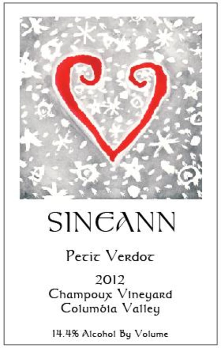 Sineann Champoux Vineyard Petit Verdot 2012 Front Label