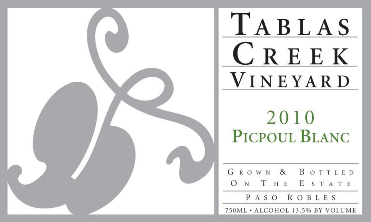 Tablas Creek Picpoul Blanc 2010 Front Label