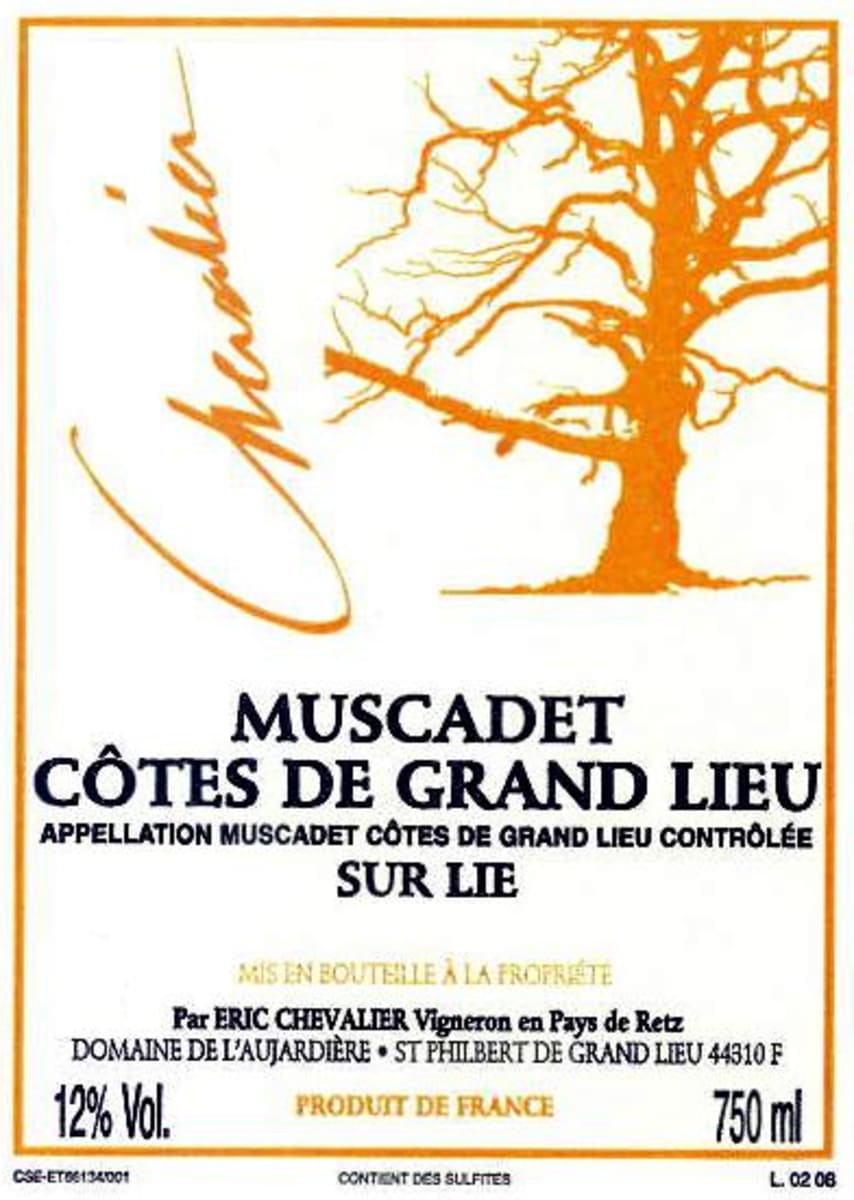 Chevalier le Domaine Muscadet Cotes de GrandLieu Sur Lie 2012 Front Label