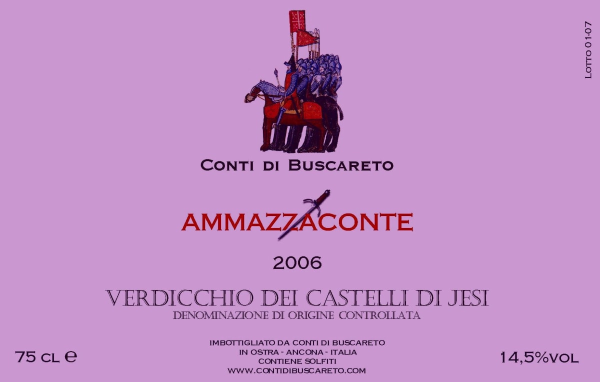 Conti di Buscareto Verdicchio dei Castelli di Jesi Ammazzaconte 2006 Front Label