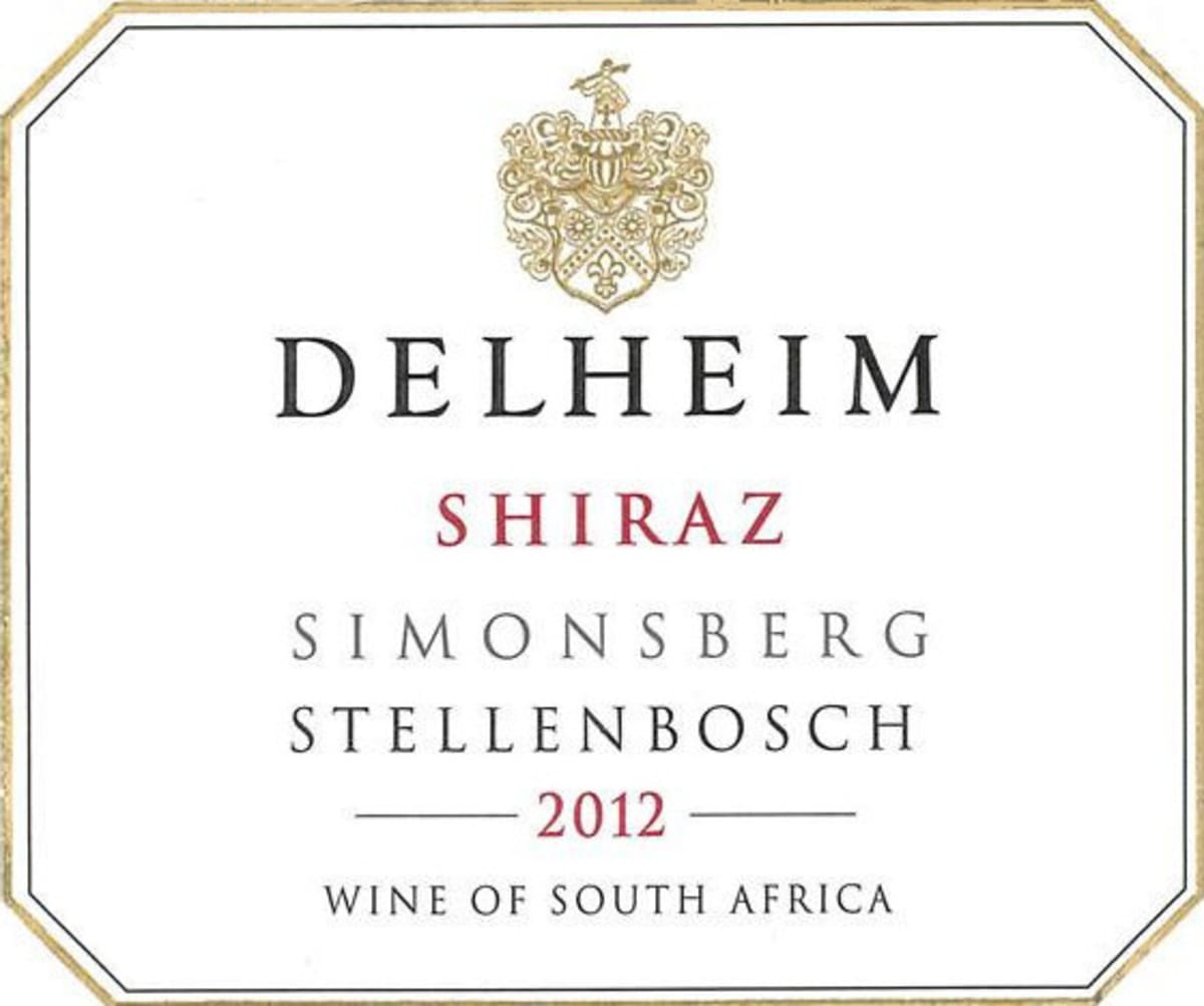 Delheim Wines Shiraz 2012 Front Label