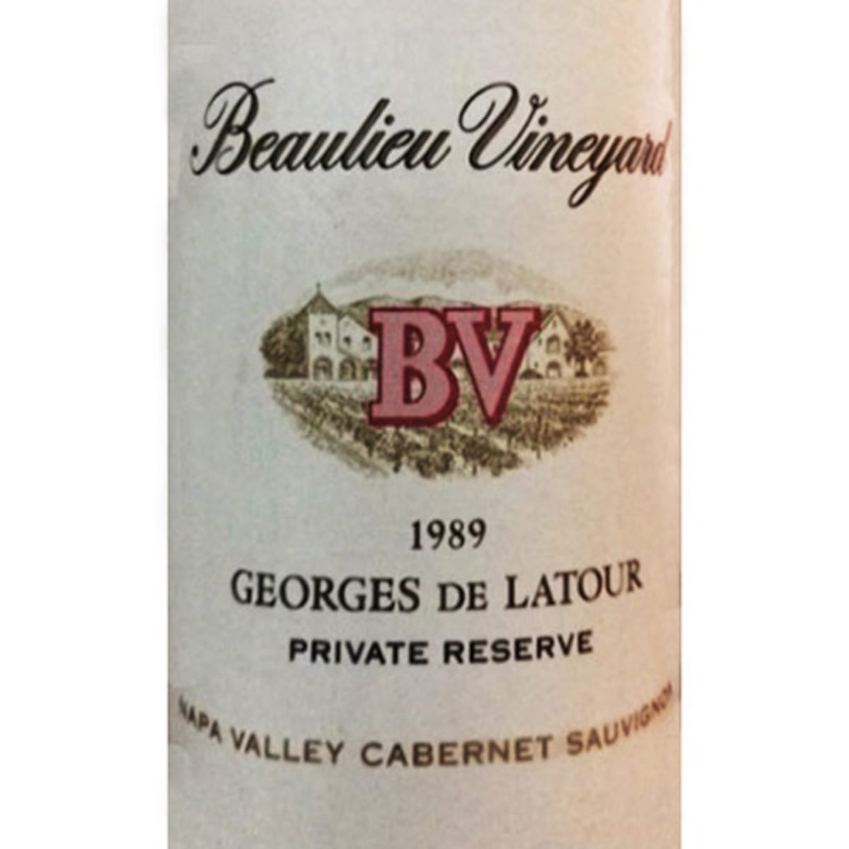 Beaulieu Vineyard Georges de Latour Private Reserve 1989 Front Label