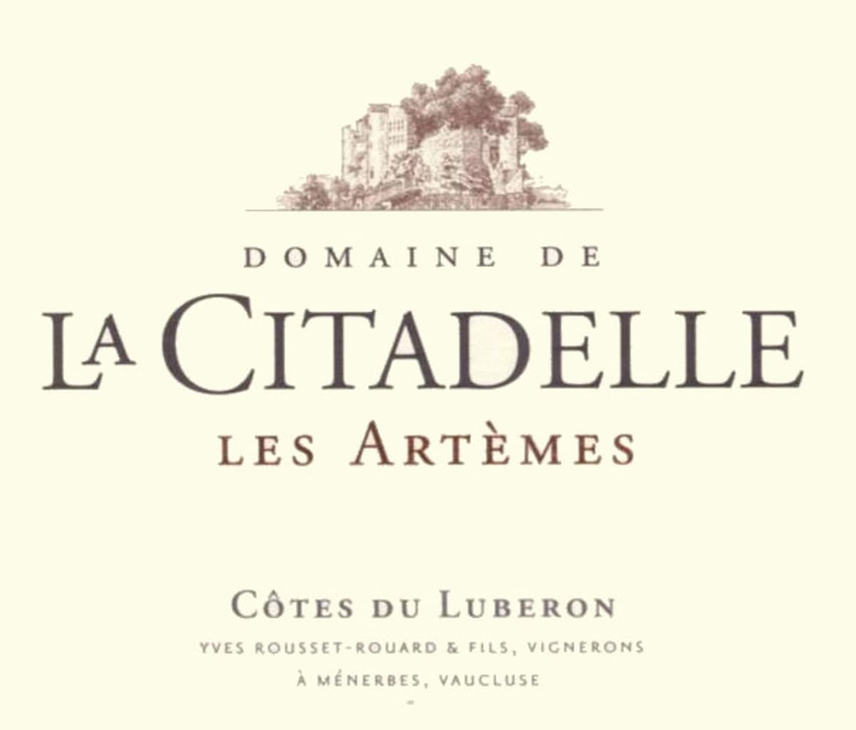 Domaine de la Citadelle Luberon Les Artemes Cuvee Blanc 2009 Front Label