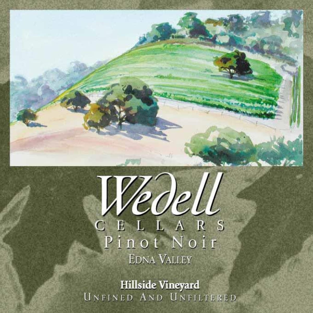 Wedell Cellars Hillside Vineyard Pinot Noir 2008 Front Label