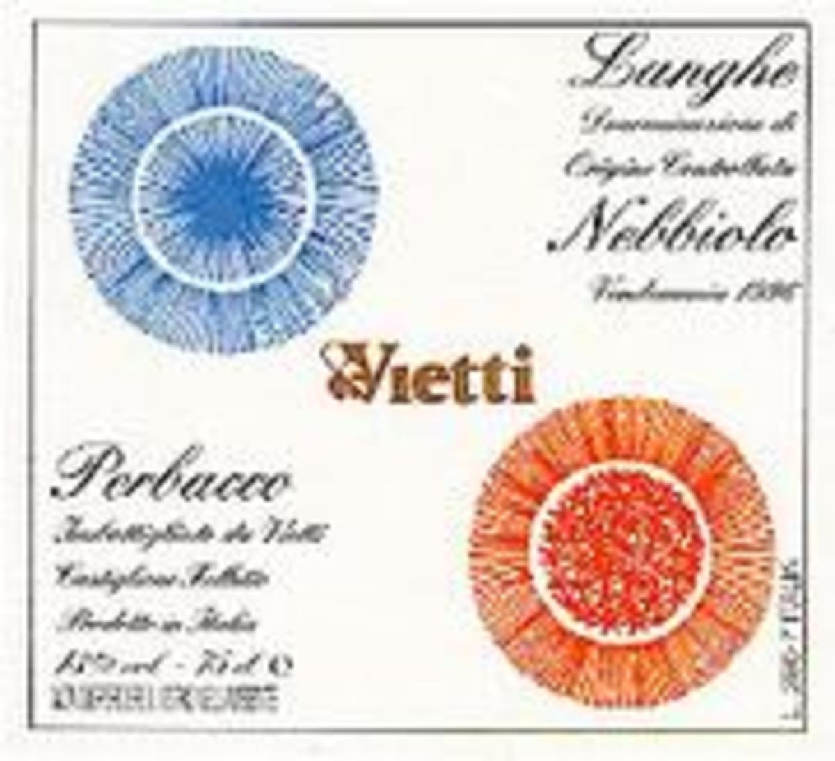 Vietti Perbacco Nebbiolo delle Langhe 1998 Front Label