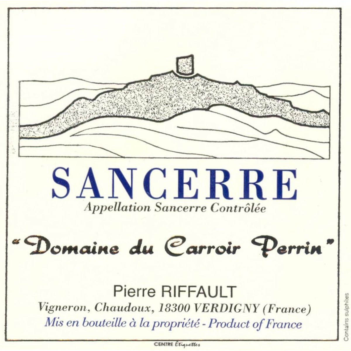 Pierre Riffault Sancerre 2016 Front Label