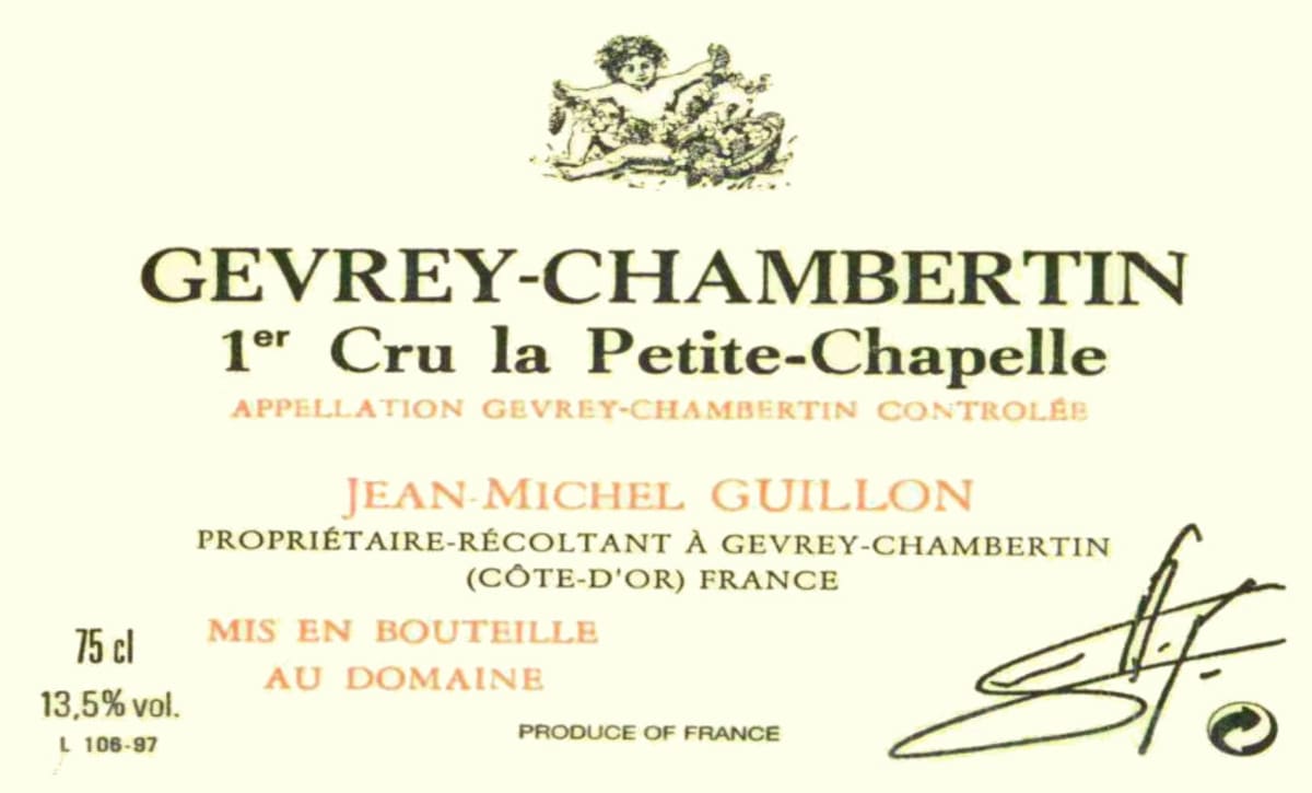 Domaine Guillon Gevrey-Chambertin La Petite-Chapelle Premier Cru 2007 Front Label