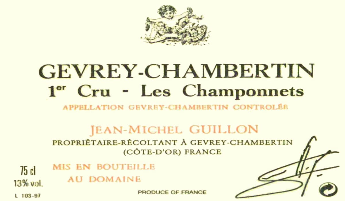 Domaine Guillon Gevrey-Chambertin Les Champonnets Premier Cru 2013 Front Label