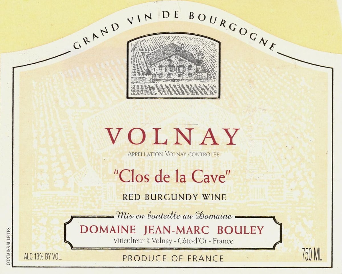 Domaine Jean-Marc et Thomas Bouley Volnay Clos de la Cave 2007 Front Label