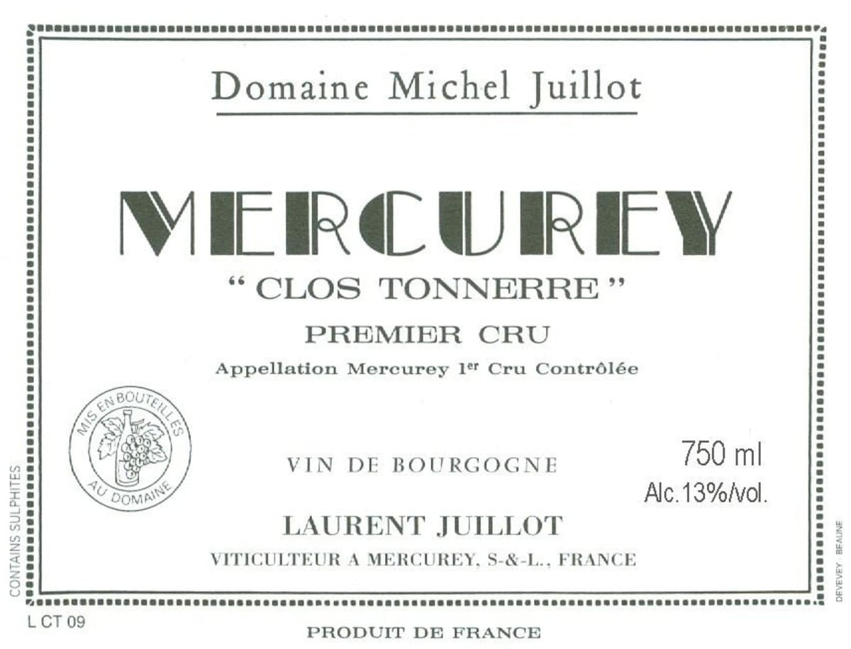 Domaine Michel Juillot Mercurey Clos Tonnerre Premier Cru 2012 Front Label