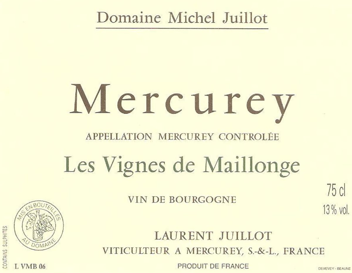 Domaine Michel Juillot Mercurey les Vignes de Maillonge 2010 Front Label