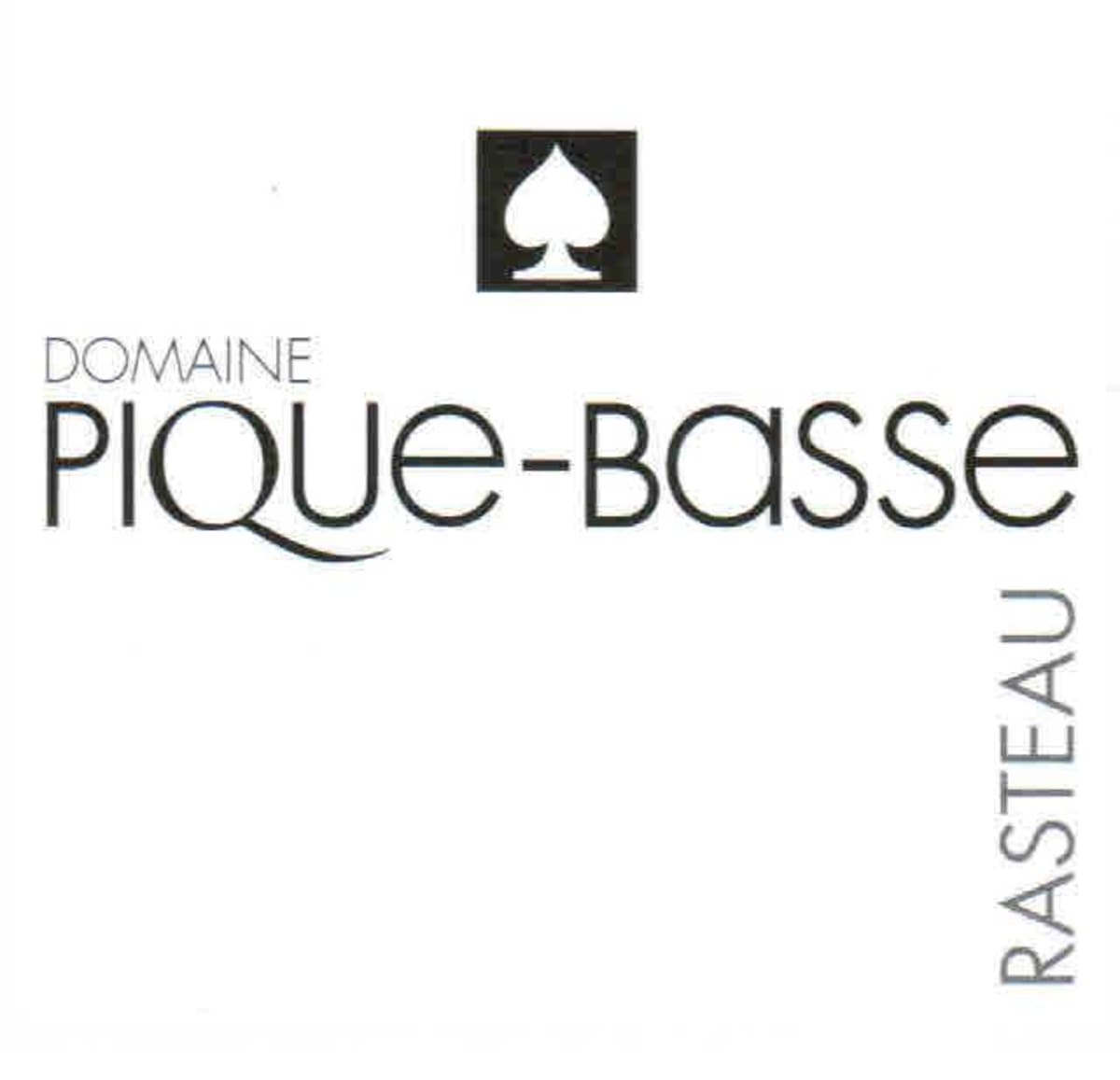 Domaine Pique-Basse Rasteau 2011 Front Label