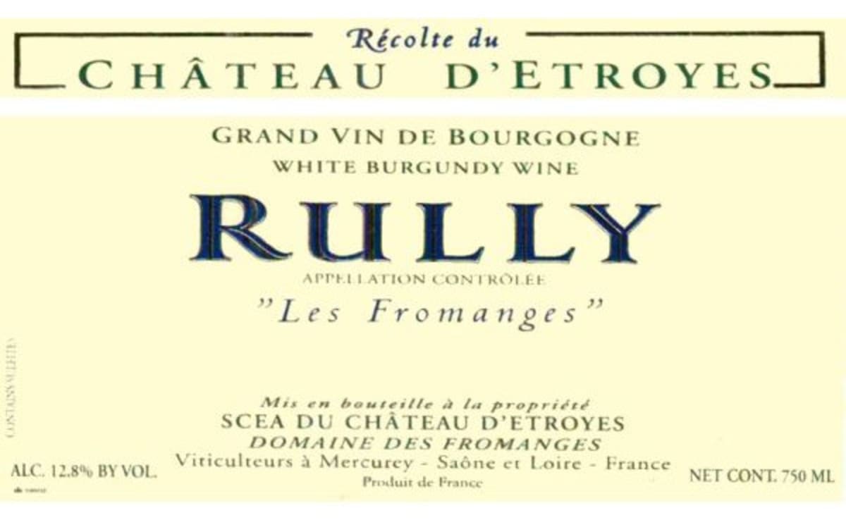 Domaine Protheau Mercurey Rully Les Fromanges 2012 Front Label