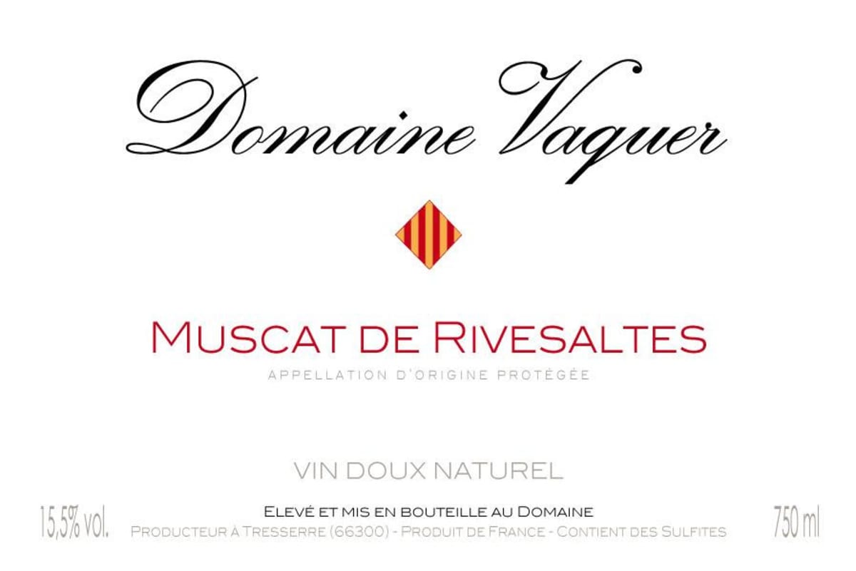 Domaine Vaquer Muscat de Rivesaltes 2013 Front Label