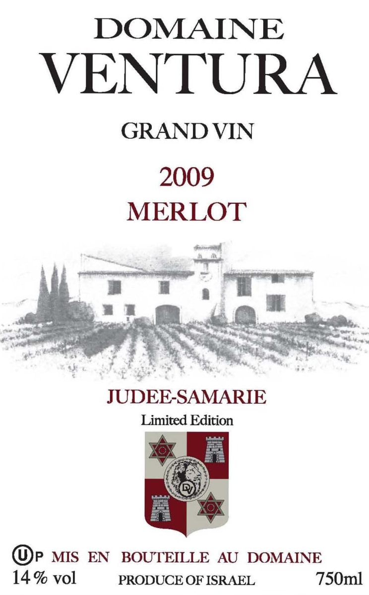 Domaine Ventura Winery Grand Vin Merlot 2009 Front Label